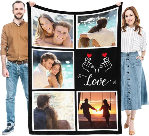 Miniatura 9 de Regalos para mujeres/hombres, manta personalizada de cumpleaños con imagen, mantas personalizadas con fotos, día de San Valentín, Navidad, regalos