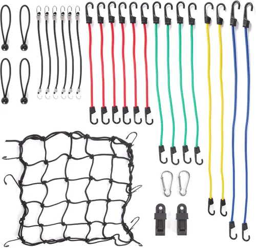 Miniatura 3 de Wellmax Juego de 24 piezas + 4 piezas con lazos para toldo, ganchos de metal recubiertos de plástico