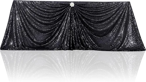 Miniatura 110 de PartyDelight Mantel de lentejuelas redondo de 50 pulgadas, color dorado claro, adorno de mesa para decoración de bodas, fiestas, cumpleaños