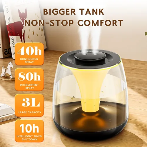 Miniatura 2 de Humidificadores para dormitorio, 3 L de llenado superior de niebla fría 40 horas de tiempo súper largo, 23 dB silencioso, humidificador de bebé
