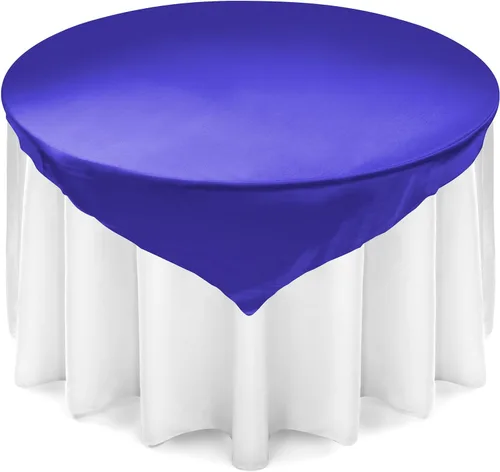 Miniatura 4 de Lann's Linens – Cubierta de mantel, cuadrada, de satén, 72 pulgadas, cubierta de mesa, Satin, Negro, 72" x 72