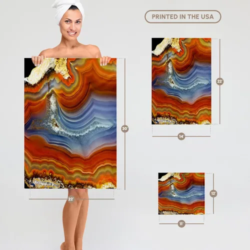 Miniatura 5 de 3dRose Banded Agate, Quartzsite, Orange and Blue 11x12 Wash Cloth for Face and Body