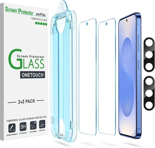 Miniatura 8 de amFilm OneTouch - Protector de pantalla para Samsung Galaxy S22 Plus de 6.6 pulgadas, Samsung Galaxy S22 + 6.6 pulgadas, dureza 9H con protector