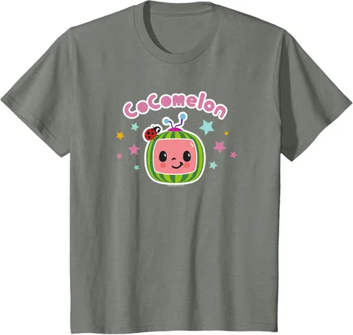 Miniatura 23 de CoComelon Camiseta clásica con logotipo de cara sonriente centrada, Negro