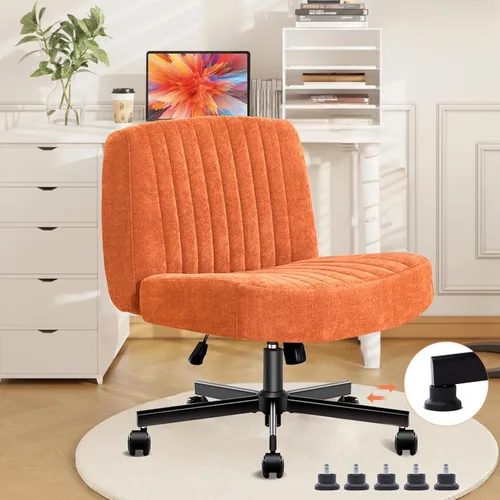Silla cruzada de base convertible con resortes ensanchados y cojines más gruesos y anchos, silla de oficina con patas sin brazos que alivia el dolor