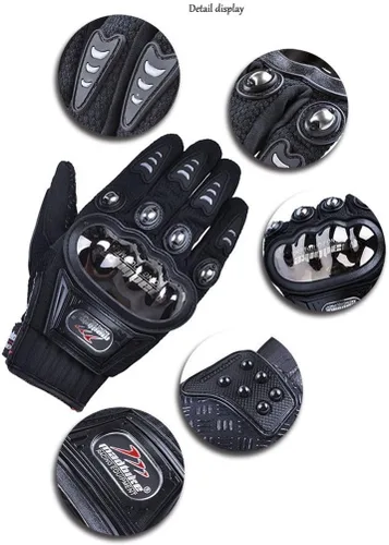 Miniatura 3 de Lorsoul Guantes de acero para motocicleta con nudillos y accesorios para montar en bicicleta, tácticas de carreras de combate de entrenamiento