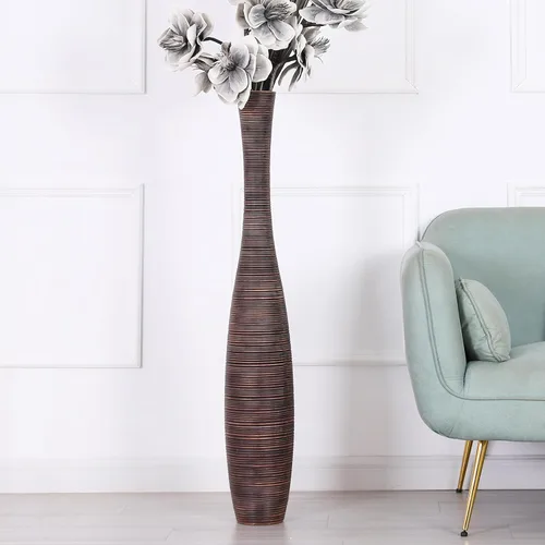 Miniatura 11 de Leewadee Florero decorativo alto para decoración de sala de estar, 20 ″, negro, resina