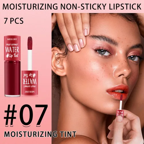 Miniatura 2 de Juego de 7 colores de tinte labial, tinte labial líquido mate mini, tinte multiusos para labios y mejillas, brillo labial hidratante