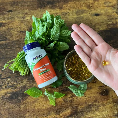 Miniatura 6 de NOW Foods Suplementos, geles de menta con aceites de jengibre e hinojo, revestimiento entérico, soporte digestivo*, 90 cápsulas blandas