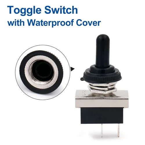 Miniatura 4 de Baomain, interruptor de conmutación SPST con apagado-encendido, 2 clavijas, 12 V 25 A con cubierta impermeable para auto