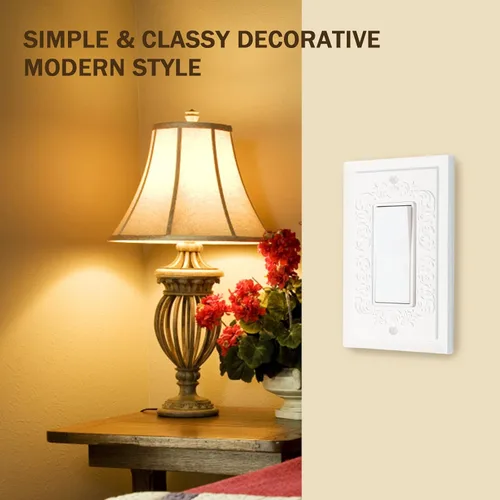 Miniatura 8 de Placa de cubierta decorativa para interruptor de luz, placas de pared decorativas modernas para GFCI, toma de corriente, interruptor regulador