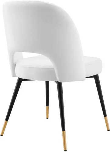 Miniatura 4 de Modway Rouse Performance - Silla de comedor de terciopelo en color blanco, 23 x 20 x 32