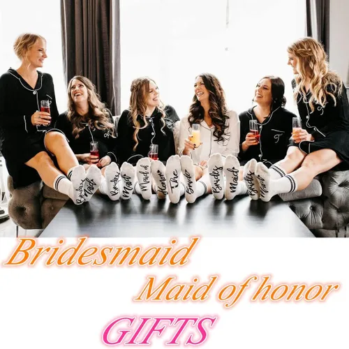Miniatura 38 de Regalos de dama de honor para mujeres, regalos de boda, propuesta, regalos de despedida de soltera, decoraciones de calcetines de novia..