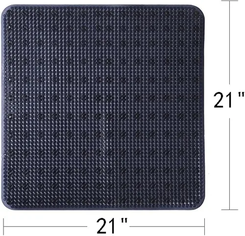 Miniatura 5 de Tapete antideslizante para bañera de 21 x 21 pulgadas, antideslizante, lavable a máquina, tapete de baño de seguridad con ventosas