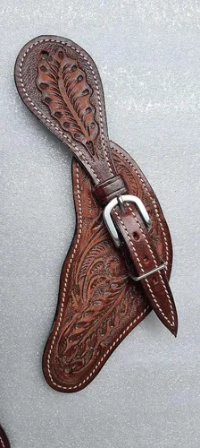 Miniatura 4 de Showmen Craft - Correas de cuero para adultos, con tachuelas plateadas y hebilla