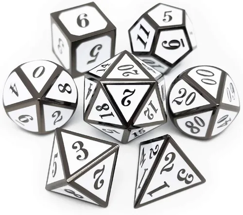 Miniatura 39 de Haxtec - Juego de dados de metal DND, dados poliédricos D&D compatibles con Dungeons and Dragons, regalo TTRPG, dados de metal bronce antiguo