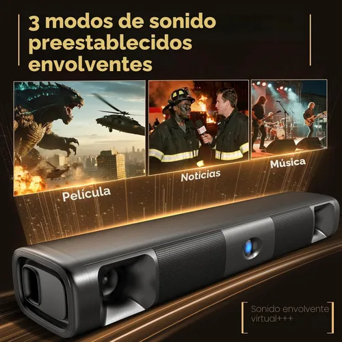 Miniatura 6 de Saiyin Barra de sonido para Smart TV, barra de sonido Bluetooth 5.3 de 60 W con controladores de graves duales y voz clara, sistema de sonido