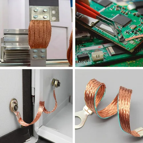 Miniatura 6 de 16.4 pies de cobre puro trenzado de malla de punto antiinterferencia ancho 0.236 in cable flexible desoldador mecha soldadura trenza cobre mecha