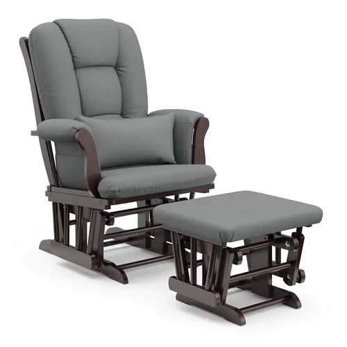 Miniatura 21 de Storkcraft Tuscany - Mecedora y otomana personalizada con almohada lumbar gratis (remolino blanco y gris pizarra) – Silla mecedora cómoda tapizada