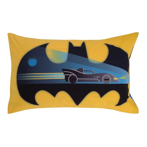 Miniatura 3 de Warner Brothers Batman The Caped Crusader - Juego de sábanas de 2 piezas para niños pequeños, sábana bajera ajustable y funda de almohada reversible
