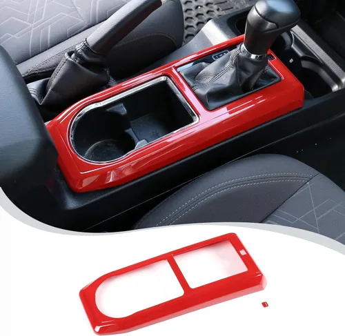 Miniatura 11 de Cubierta de marco de panel de engranajes de consola central compatible con Toyota Tacoma 2016-2023, panel de cambios de automóvil, portavasos, marco
