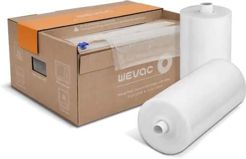 Miniatura 11 de Wevac Rollo de sellado al vacío de alimentos de 8 pulgadas x 150 pies con cortador, bolsas selladoras al vacío ideales para conservar alimentos, sin
