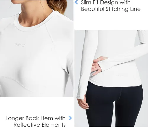 Miniatura 3 de BALEAF Women's Long Sleeve Workout Tops Compression Running Shirts Fitted Athletic Warm Thumbholes Quick Dry Stretch Yoga