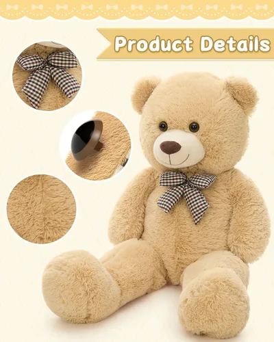 Miniatura 8 de MaoGoLan - Oso de peluche gigante de 39 pulgadas, ultra suave y lindo, animal de peluche grande, perfecto para Baby Showers, cumpleaños, regalos