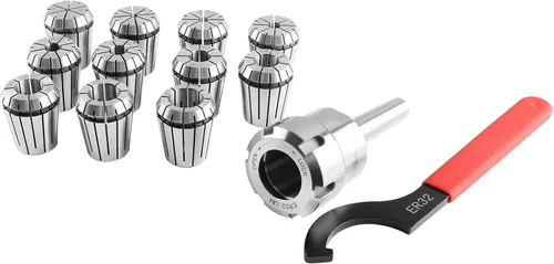Miniatura 4 de Accusize Industrial Tools Mt2 Shank Er32 Chuck con kit de pinzas de 11 piezas, 1/8 pulgadas - 3/4 pulgadas por 16, sistema de boquilla cónica Morse