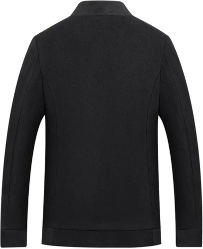 Miniatura 5 de Lu's Chic Men's Wool Coats Quilted Bomber Jackets Long Sleeve Slim Fit Cozy Spring Fall Top Thick Warm Pocket Casual Jackets