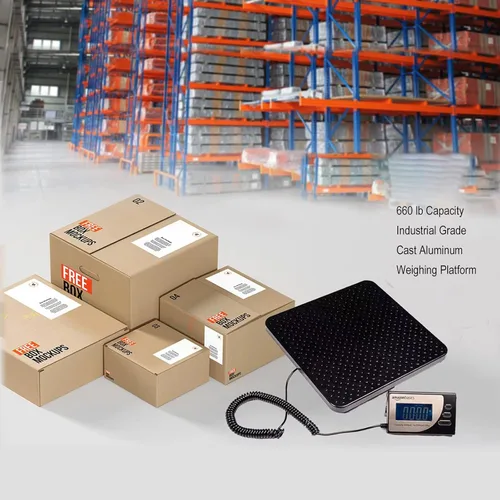 Miniatura 5 de Amazon Basics Báscula postal digital, resistente, plataforma de aluminio, capacidad de 440 libras, legibilidad de 1 onza, color negro