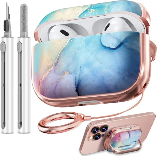 Miniatura 21 de Inesore Funda para AirPods Pro 3 2025 con cerradura, funda transparente floral para mujeres, compatible con Apple Airpods Pro de 3ª