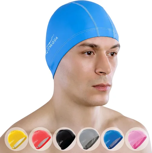Miniatura 17 de Gorro de natación de Spandex con capa protectora/ Gorro de natación cómodo para mujeres, hombres, adultos y niños Plata - Tamaño adulto