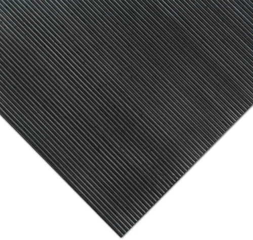 Miniatura 2 de Rubber-Cal "Fine Rib" alfombra de goma acanalada – 1/8" de espesor x 48" de ancho, rollos de goma gruesa – negro – disponibles en 5 longitudes, Negro