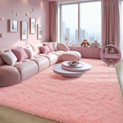 Miniatura 65 de Zentavio Alfombras de área para sala de estar, alfombras grises para dormitorio, alfombra de 4 x 6, alfombra mullida, peluda y suave, shag estética