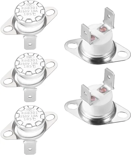 Miniatura 27 de uxcell KSD301 Termostato 266.0 °F/266°F 10A Normalmente Cerrado N.C Ajuste Snap Disc Interruptor de temperatura para microondas, horno, cafetera 2