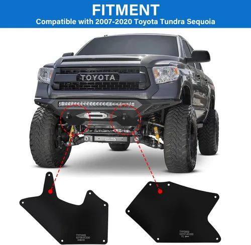 Miniatura 3 de Tutor Auto Protectores de Guardabarros contra Salpicaduras con Clips Compatibles con Toyota Tundra Sequoia 2007-2020 - Reemplaza 537370C030