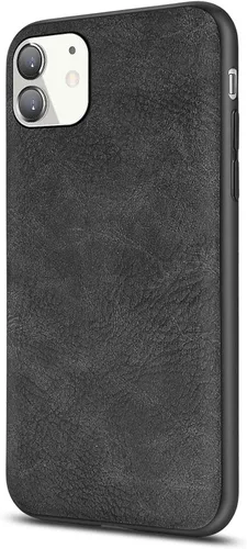 Funda para iPhone 11, delgada de piel sintética vintage a prueba de golpes, ligera, de alta calidad, suave, TPU, carcasa protectora híbrida de PC