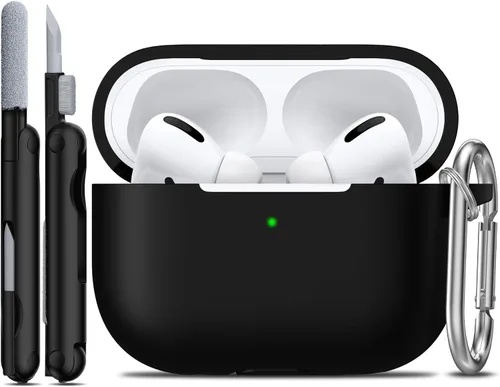 Funda para AirPods con llavero, protección completa, de silicona, accesorios para AirPods, funda para hombres, mujeres y adolescentes, con estuche