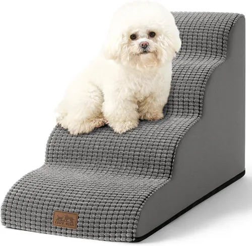 Miniatura 32 de COZY KISS Escaleras para perros pequeños de 11.8 pulgadas de alto, escalón curvado para cachorros, gatos mayores, rampa mediana para mascotas