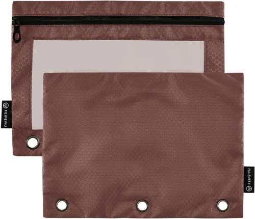 Miniatura 23 de Gredecor Estuche para lápices con 3 anillos con cremallera negra, paquete de 2 unidades, organizador de carpetas transparentes para ventana escolar