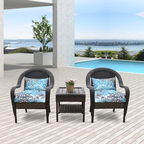 Miniatura 2 de JMGBird Cojines impermeables para sillas de exterior de 19 x 19 pulgadas, paquete de 2 cojines de asiento de patio con lazos