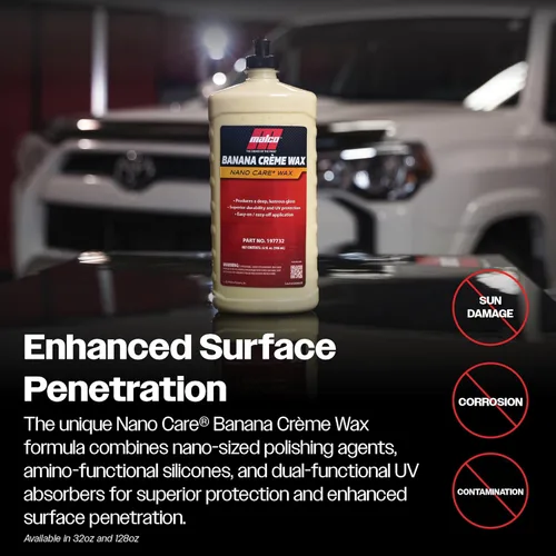 Miniatura 6 de Malco Nano Care Banana Creme Wax - Brillo Profundo Brillante y Protección UV de Larga Duración / Para Acabados Automotrices, Marinos e Industriales