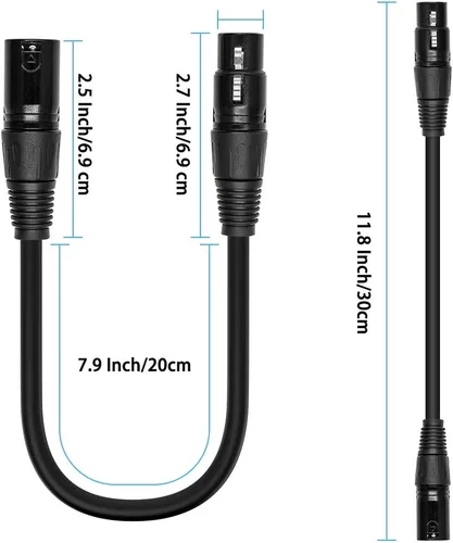 Miniatura 7 de XLR macho de 3 pines a XLR hembra 5 pines y hembra de 3 pines a macho 5 pines cable de audio de 5 pines, para micrófono, luz de escenario DMX, etc.