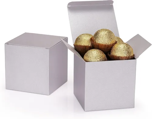 Miniatura 6 de Quotidian Cajas de regalo plegables de papel perlado italiano vintage con purpurina y tapas, de 3 x 3 x 3 pulgadas (7.6 x 3.0 x 3.0 x 3.0 in)