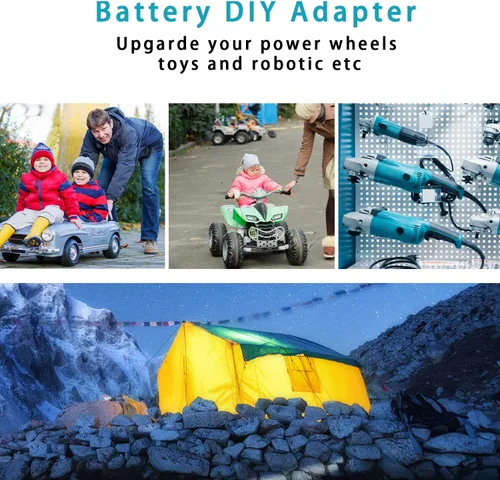 Miniatura 3 de QSDXNYDC Adaptador de batería de rueda eléctrica para Makita 18V LXT batería con fusible e interruptor conector 14 AWG para BL1850B, BL1860B, Azul