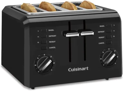 Miniatura 7 de Cuisinart Tostadora compacta de plástico de 4 rebanadas, color negro, CPT-142BKP1