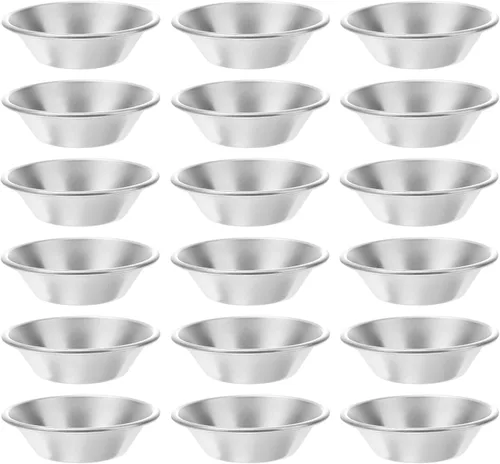 Paquete de 25 moldes para tarta de huevo, tartaletas de aleación de aluminio, moldes de postre, moldes para tartas pequeñas, moldes para tartas,