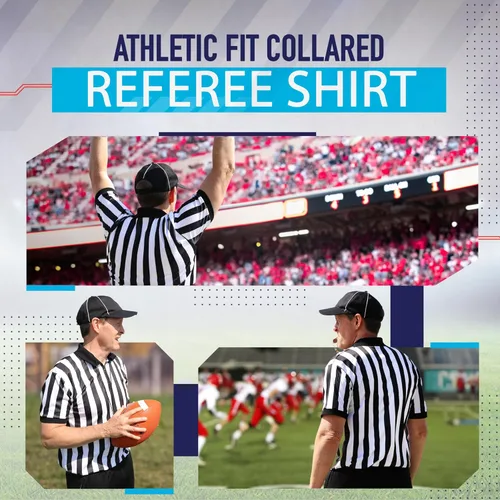 Miniatura 5 de Murray Sporting Goods - Camisa de árbitro para hombre, con cuello y manga corta, disfraz de fútbol para Halloween