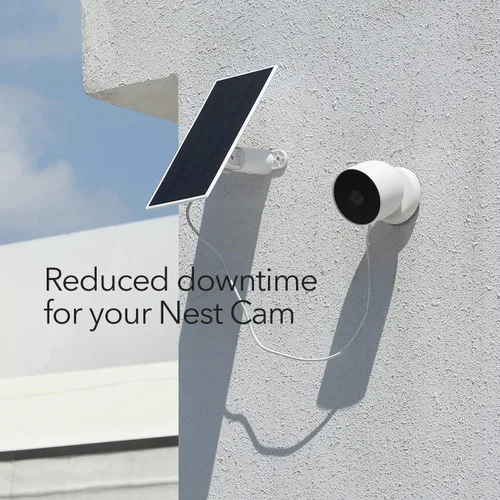 Miniatura 4 de Wasserstein Panel solar, cargador de panel solar para Google Nest Cam para exteriores o interiores, batería - 2.5 W de energía solar - Paneles